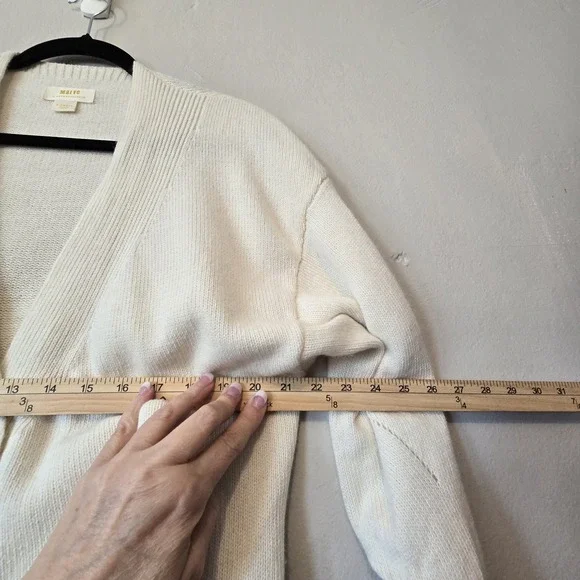 Anthropologie Maeve Cashmere Blend Knit Cardigan Women's XS Ivory Oversized Boxy - Picture 10 of 11